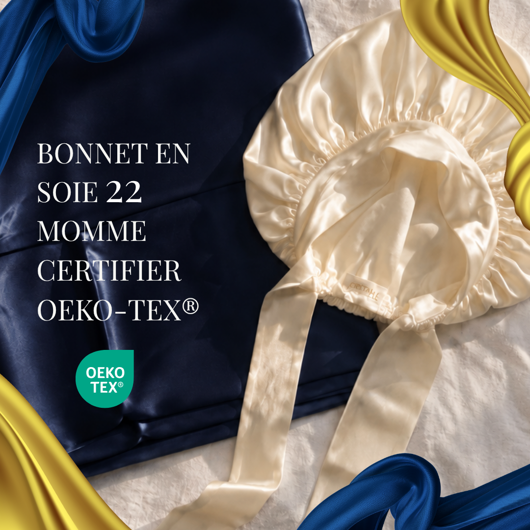 Bonnet de nuit en soie de mûrier 22 mommes Le Bonnet Aura — photo produit 1