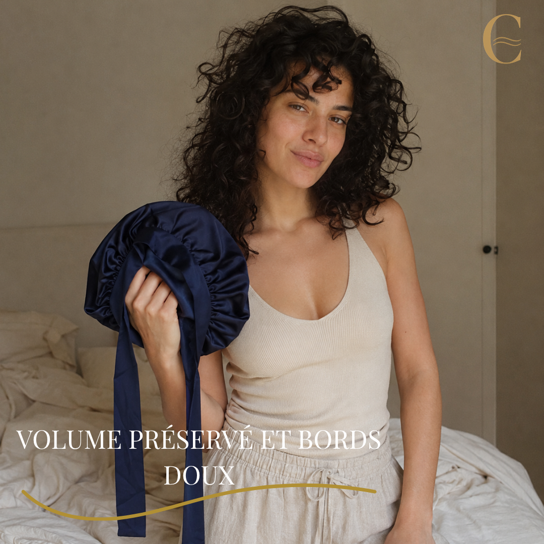 Bonnet de nuit en soie de mûrier 22 mommes Le Bonnet Aura — photo produit 2