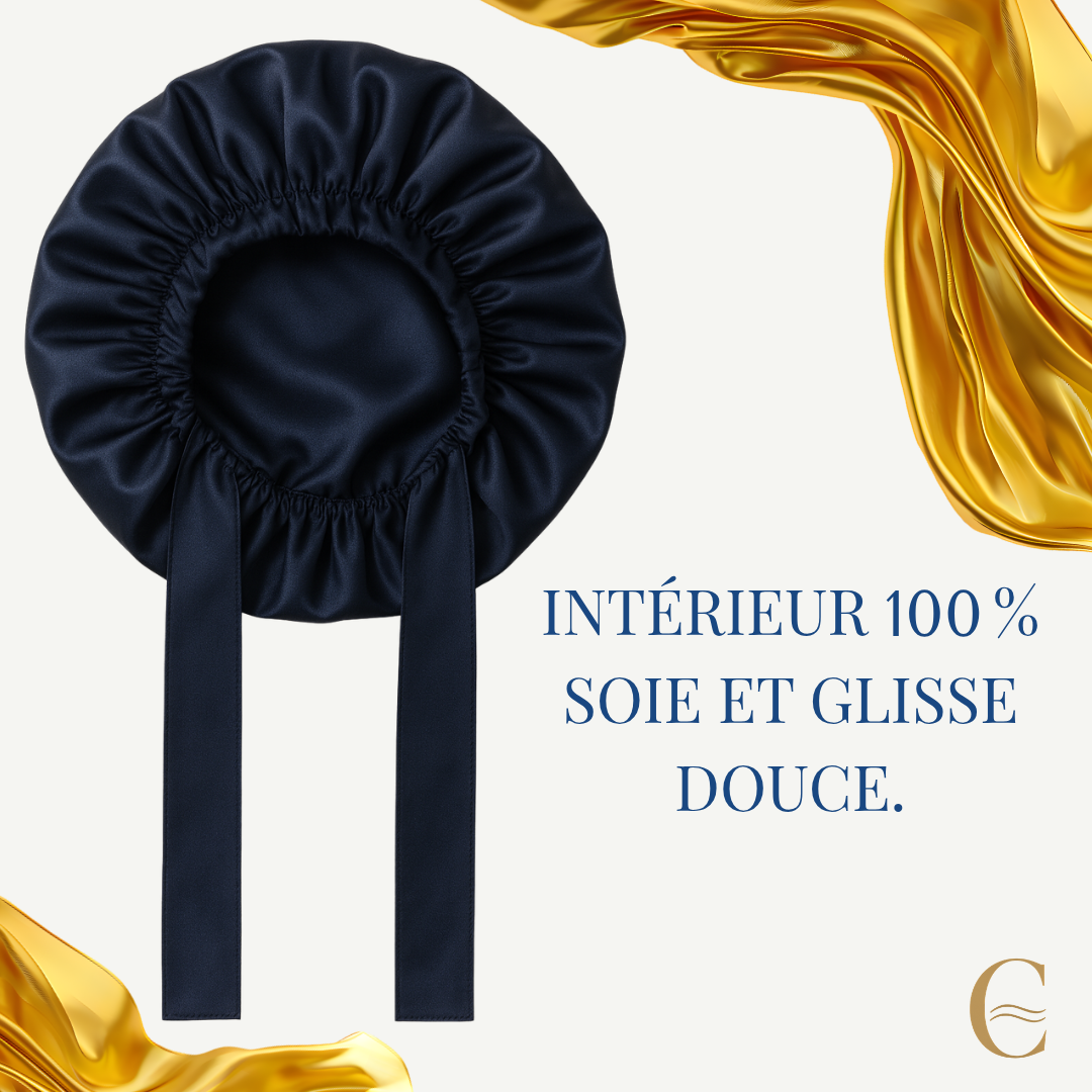 Bonnet de nuit en soie de mûrier 22 mommes Le Bonnet Aura — photo produit 3
