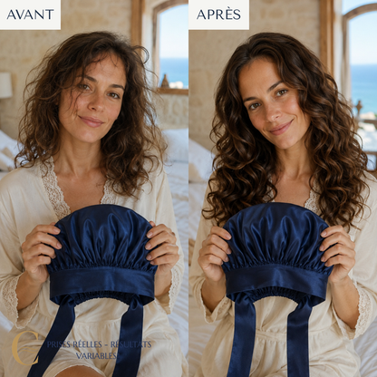 Le Bonnet Aura : détail du tissu en soie de mûrier 22 mommes grade 6A