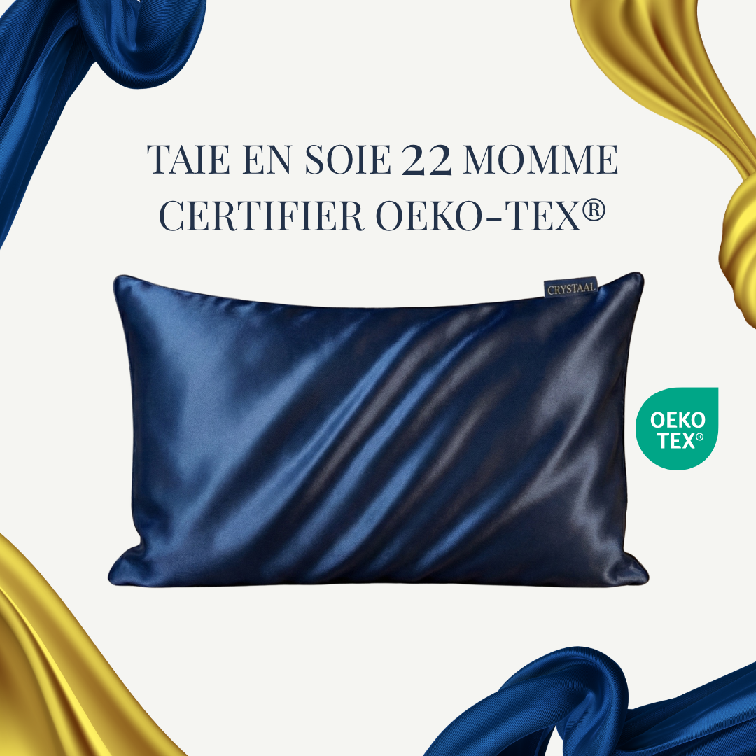 Taie d'oreiller en soie de mûrier 22 mommes Taie Azure, 50 × 70 cm — photo produit 1
