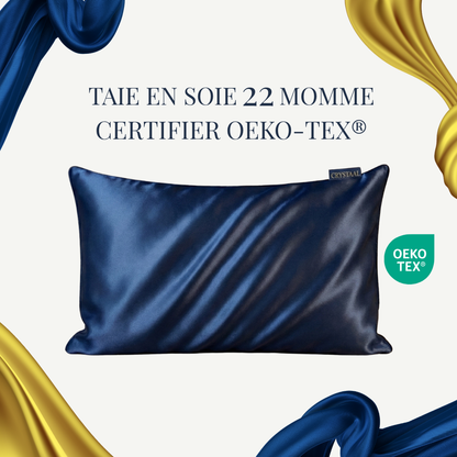 Taie d'oreiller en soie de mûrier 22 mommes Taie Azure, 50 × 70 cm — photo produit 1