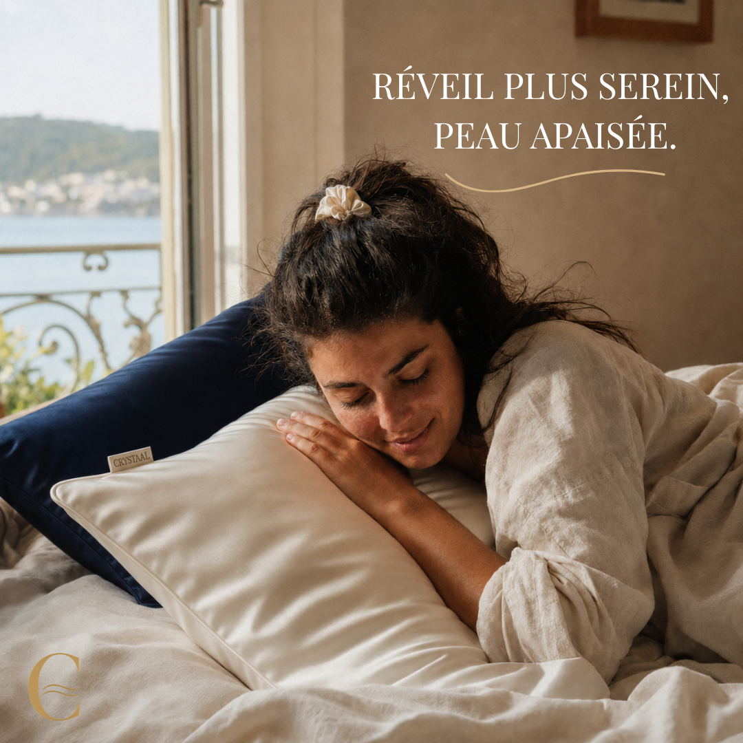 Taie d'oreiller en soie de mûrier 22 mommes Taie Azure, 50 × 70 cm — photo produit 2