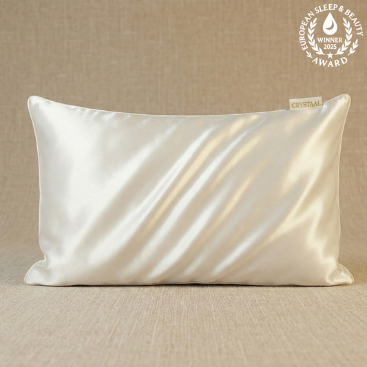 taie d’oreiller en soie 22 momme blanc coquillage, taie en soie anti-frisottis et anti-marques pour cheveux et peau