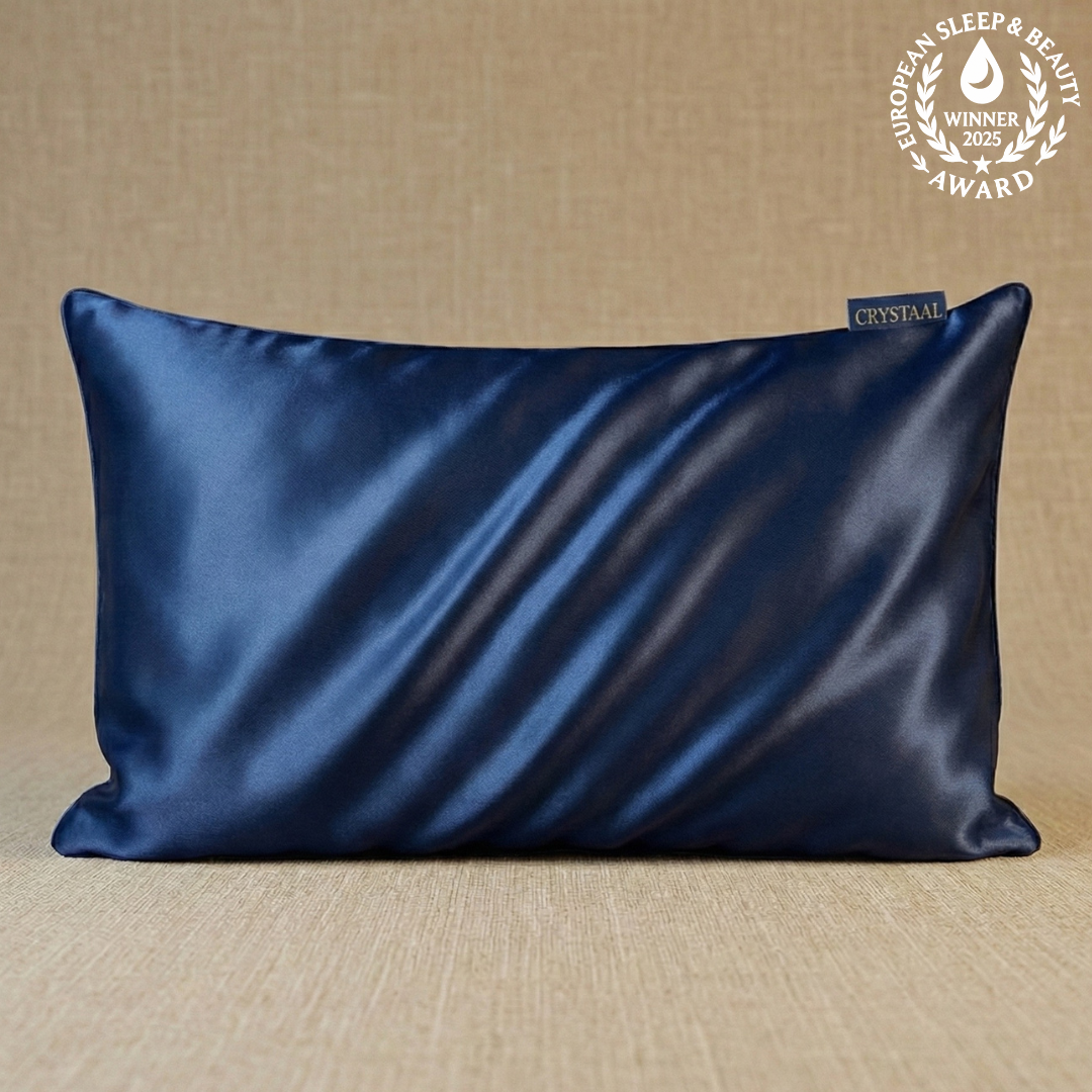 taie d’oreiller en soie 22 momme bleu marine, taie en soie anti-frisottis et anti-marques pour cheveux et peau