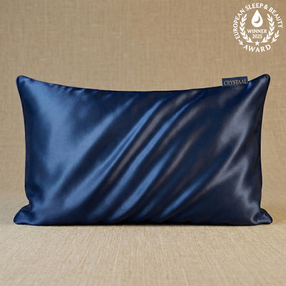 taie d’oreiller en soie 22 momme bleu marine, taie en soie anti-frisottis et anti-marques pour cheveux et peau